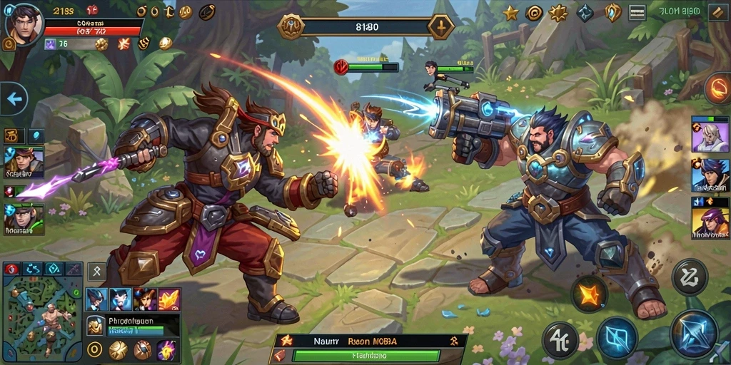 Screenshot gameplay MOBA yang menampilkan aksi seru dalam 8180.