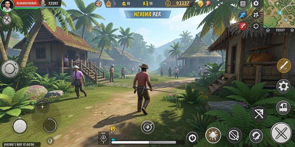 Tampilan gameplay <strong>93337</strong> yang menampilkan dunia simulasi interaktif dan beragam karakter.