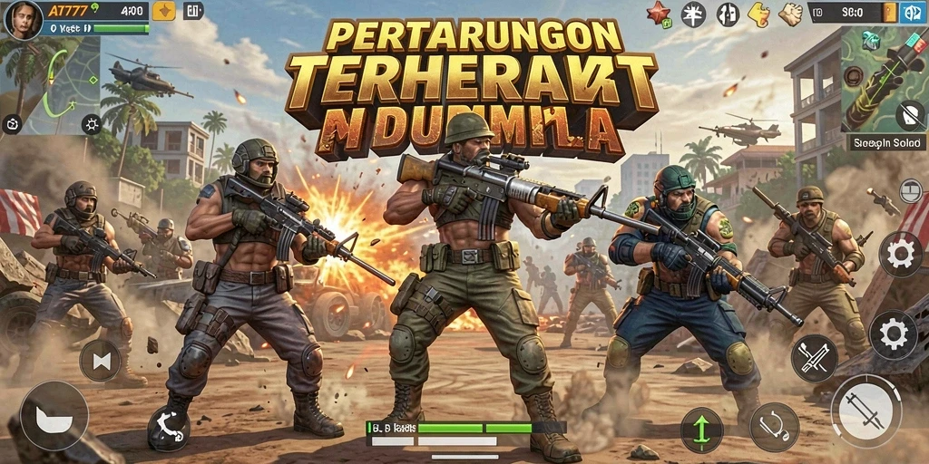 Gameplay seru Battle Royale AT777 dengan pertarungan intens.