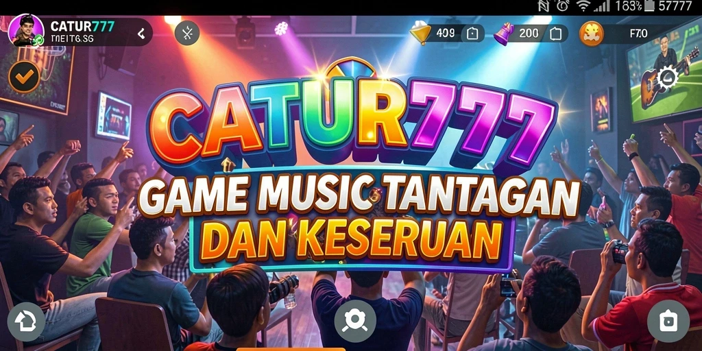 Tampilan gameplay seru dari CATUR777 dengan irama musik yang menggugah.