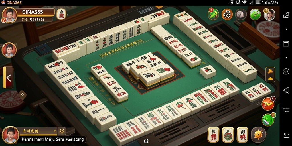 Tangkap layar CINA365 menampilkan gameplay Mahjong yang mendebarkan.