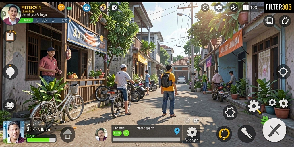Tampilan gameplay FILTER303 yang memikat dan penuh warna.