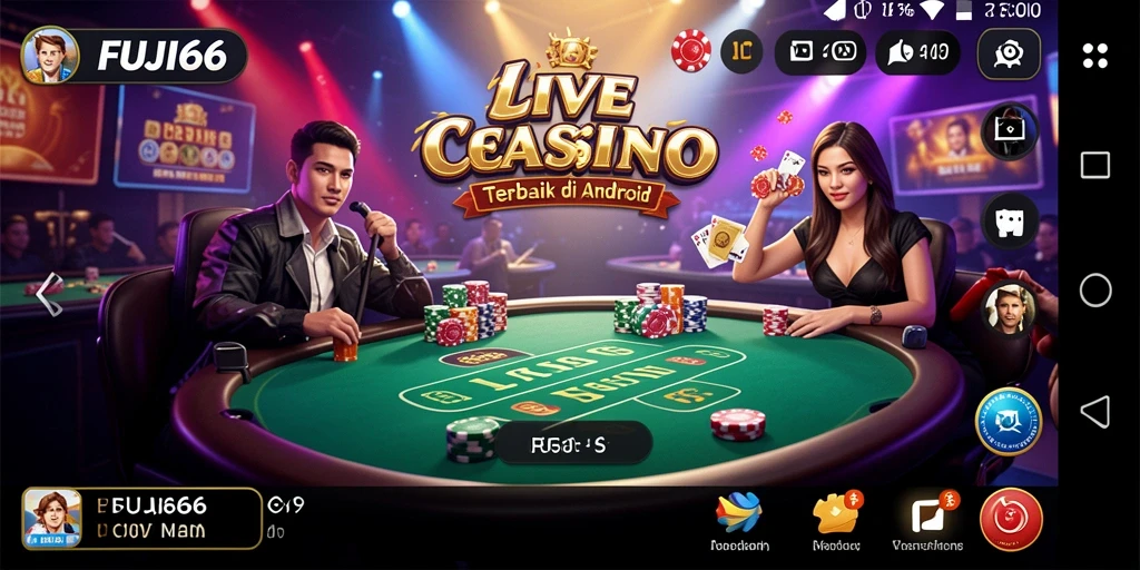 Tampilan menarik dari gameplay Live Casino di FUJI66 yang mendebarkan.
