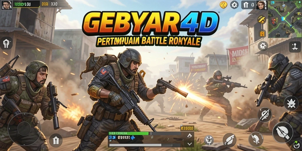 Tampilan gameplay menegangkan dalam GEBYAR4D Battle Royale.