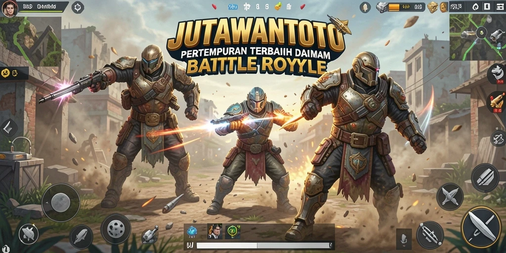 Gameplay seru dari JUTAWANTOTO di arena Battle Royale.