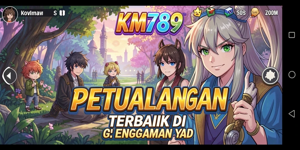 Tampilan gameplay seru dari KM789 dengan karakter Anime ikonik.