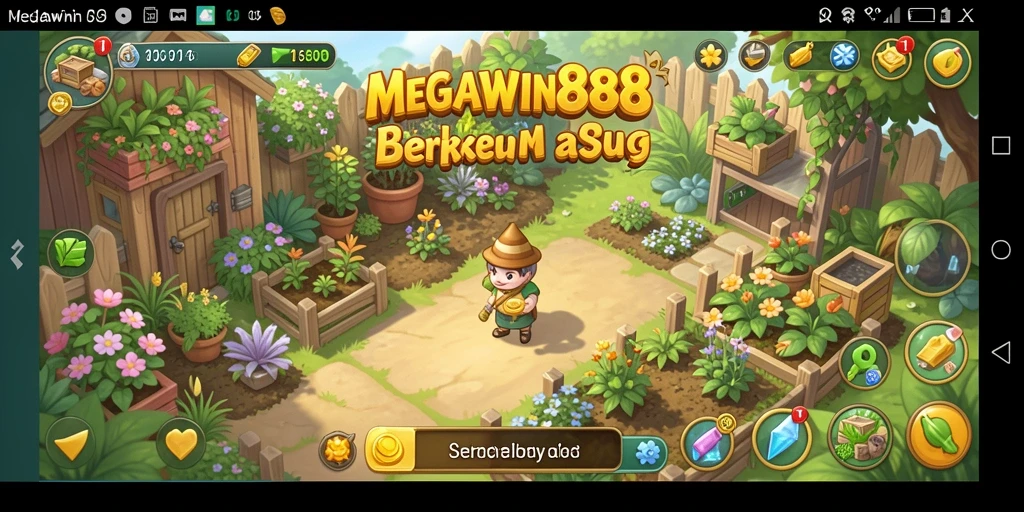 Screenshot MEGAWIN888 menampilkan gameplay berkebun yang menarik.