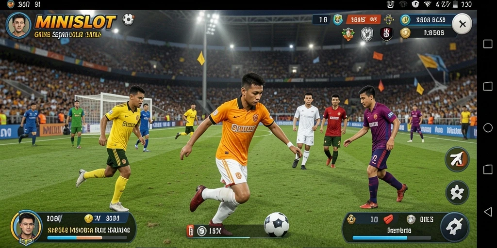 Gameplay fantastis MINISLOT dengan aksi sepak bola yang mendebarkan.