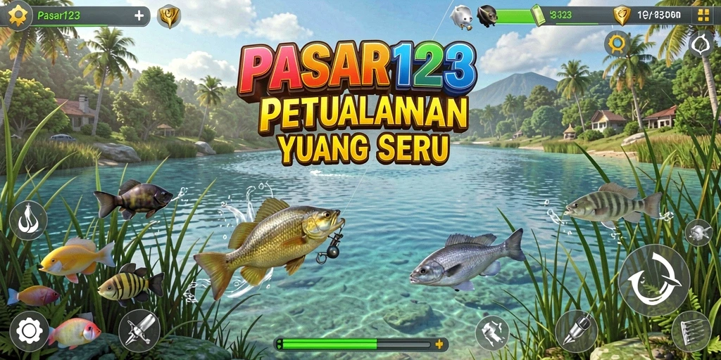 Screenshot gameplay PASAR123 yang menunjukkan aksi memancing yang mendebarkan.