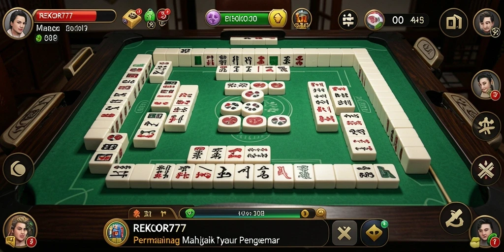 Tampilan gameplay seru dari REKOR777 dengan grafis Mahjong yang menarik.