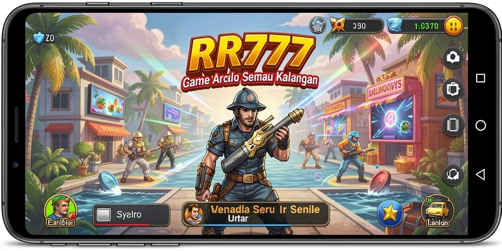 Screenshot menunjukkan aksi seru gameplay Arcade RR777.