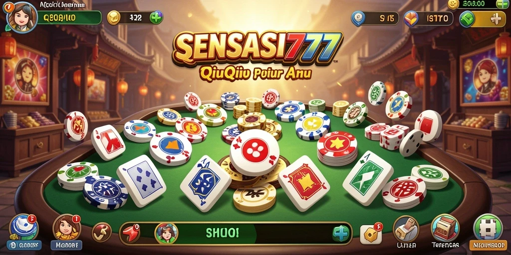 Screenshot gameplay menarik dari SENSASI777 dengan kartu QiuQiu.