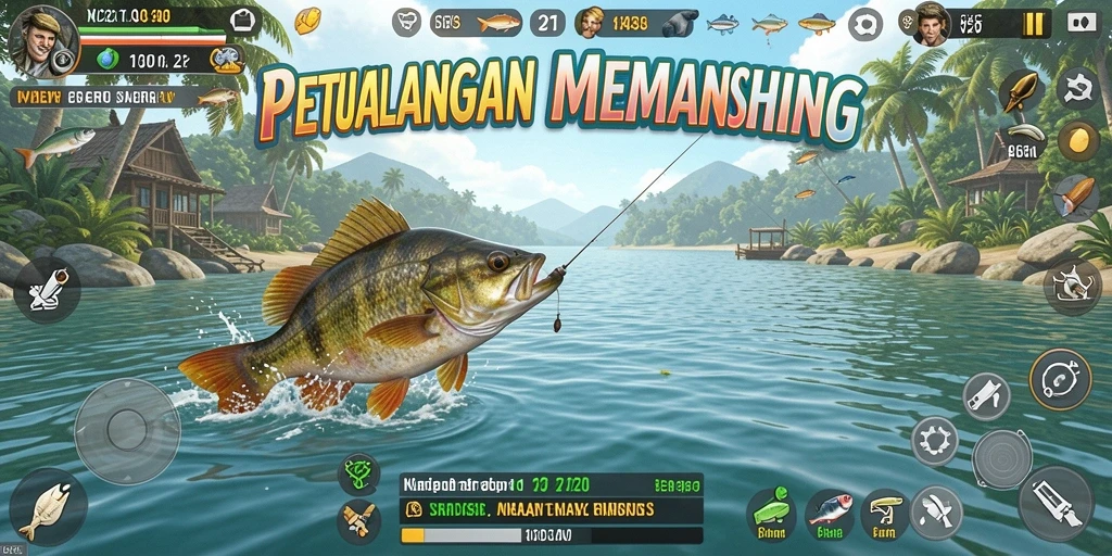Tangkapan ikan yang memukau dalam gameplay V21.