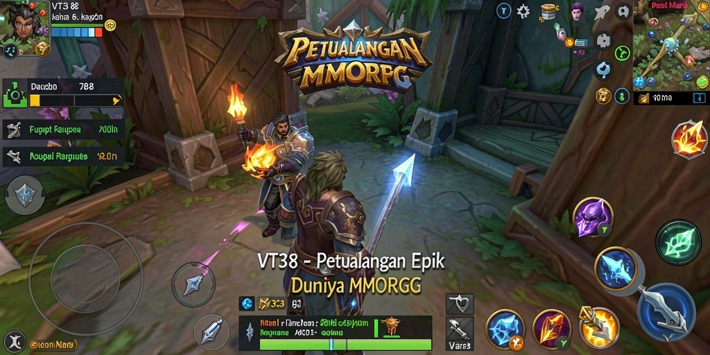 Tampilan gameplay yang epik dari VT38 dengan petualangan seru.